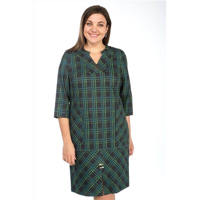 Lady Style Classic 1465/1 зеленый_с_темно-синим, Платье