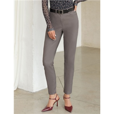 Брюки слим из эластичного хлопка с покрытием под кожу