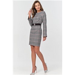 Платье из костюмной ткани в серую клетку