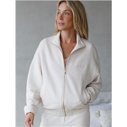 Бомбер свободный на молнии с карманами из эластичного футера трехнитки