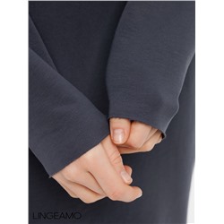 Женское платье макси из футера 2-х нитки Lingeamo графит ВП-10 (33)