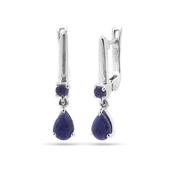 Серьги из серебра сапфир корунд, Абигель