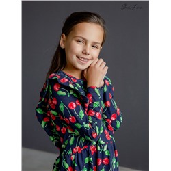 Платье София рукав вишня на черном ФМ