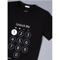 Футболка трикотажная мужская, Unlock Me, черный