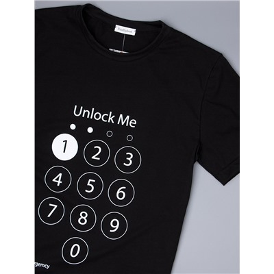 Футболка трикотажная мужская, Unlock Me, черный