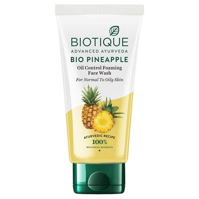 BIO PINEAPPLE Oil Control Foaming Face Wash, Biotique (АНАНАС Гель для умывания, для нормальной и склонной к жирности кожи, Биотик), 50 мл. - СРОК ГОДНОСТИ ДО 31 ДЕКАБРЯ 2024 ГОДА