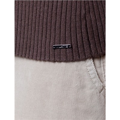 Джемпер-поло с застежкой на молнии из хлопка с кашемиром