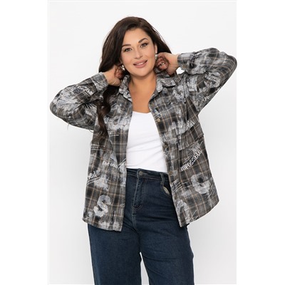 Рубашка хлопковая Шэрри (серо-коричневая) Б14307-18М