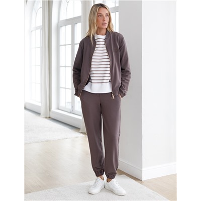 Бомбер среднего объема на молнии с карманами из эластичного футера двухнитки