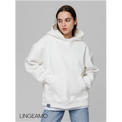 Женский худи оверсайз из футера с начесом Lingeamo молочный ВК-24 (131)