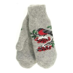 Варежки женские "Снегирь на рябине" КРУГ 3426-2