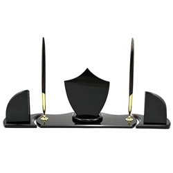 Настольный набор из обсидиана "Щит" 485*128*165мм.