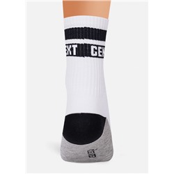 CLE Носки дет.С4278 16-18,18-20 тренд хл+эл, белый/чёрный