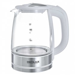 Чайник электрический 2200 Вт, 1,7 л DELTA LUX DL-1204W белый