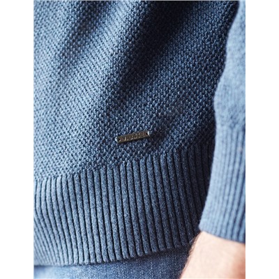 Джемпер фактурной вязки из хлопка с нейлоном