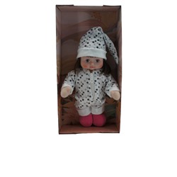 Кукла Веснушка мягкая в колпаке (звук) 37*18см / коробка X008