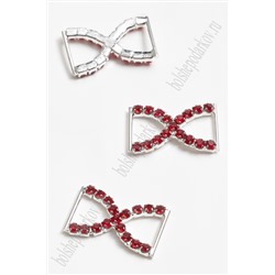 Пряжка декоративная со стразами 26*15 мм (5 шт) SF-2058, красный