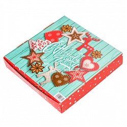 Коробка для печенья "Новогодние чудеса" с окном, 16*16*3 см