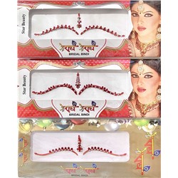 Бинди ADITI BINDI Wedding Collection, со стразами на лоб, КРАСНАЯ СО СТРАЗАМИ (разный дизайн), 1 шт.