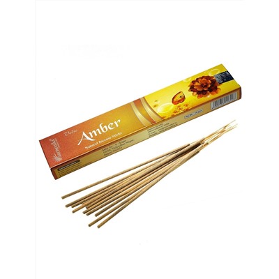 Vedic AMBER Natural Incense Sticks, Aromatika (АМБЕР натуральные ароматические палочки, Ароматика), 15 г.