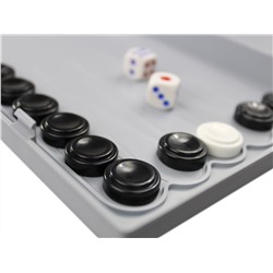 Настольная игра 3 в 1 «Шашки-Шахматы-Нарды» большие (серые)