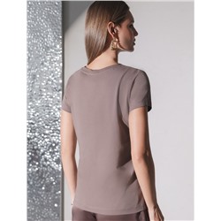 Нарядная футболка с блестящим принтом фольгой