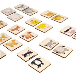 Обучающие деревянные пазлы для детей «Половинки» Животные