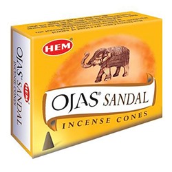 Hem Incense CONES OJAS SANDAL (Благовония конусы ОДЖАС САНДАЛ, Хем), уп. 10 конусов.