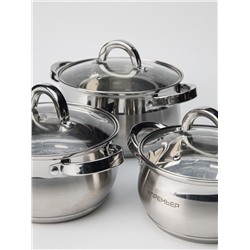 Набор посуды 6 предметов 1,75 л; 2,5 л; 3,4 л (4шт)