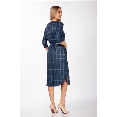 Lady Style Classic 1316 синие_тона_клетка, Платье