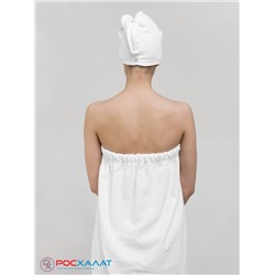 Женский махровый банный комплект (парео на пуговицах и чалма) К-26 (1)