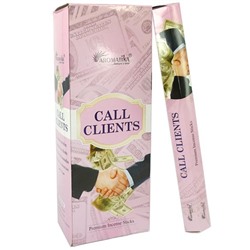 Premium Incense Sticks CALL CLIENT, Aromatika (Премиум ароматические палочки ЗВОНОК КЛИЕНТА, Ароматика), шестигранник, 20 г.