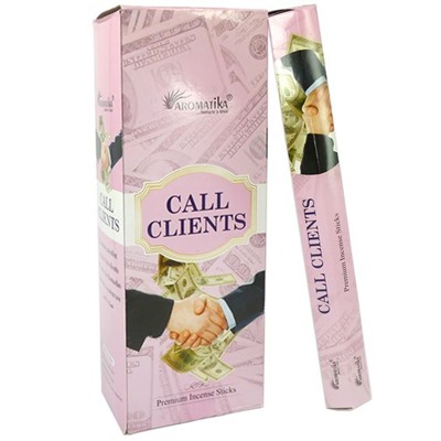 Premium Incense Sticks CALL CLIENT, Aromatika (Премиум ароматические палочки ЗВОНОК КЛИЕНТА, Ароматика), шестигранник, 20 г.