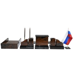 Настольный набор из обсидиана с лотком А4 770*450*190мм.