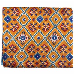 Сари TILAK с печатным принтом ЭТНИКА, цвет ЖЕЛТО-ГОЛУБОЙ (Size: Onesize, с отрезом для блузы), РАЗНЫЙ ДИЗАЙН, 1 шт.