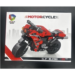 Конструктор MOTORCYCKLE Мотоцикл серо-красный 272дет. 28*21см  / 47003-2