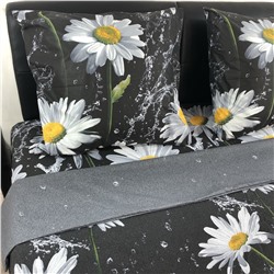 Постельное белье Шуйская бязь Черная ромашка 9204-1