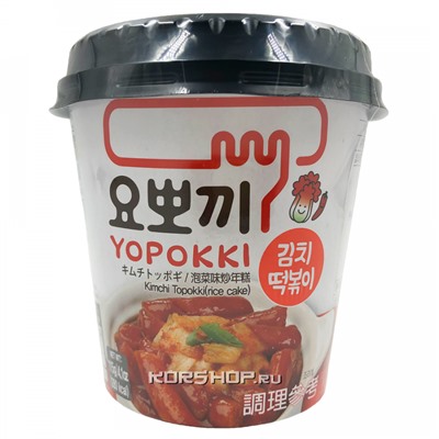 Рисовые палочки Токпокки в соусе Кимчи (стакан) Kimchi Yopokki, Корея, 115 г Акция