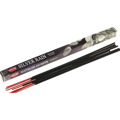 Hem Incense Sticks SILVER RAIN (Благовония, привлекающие деньги СЕРЕБРЯНЫЙ ДОЖДЬ, Хем), уп. 8 палочек.