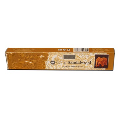 SANDALWOOD Premium Masala Incense, Nandita (САНДАЛОВОЕ ДЕРЕВО премиум благовония палочки, Нандита), 15 г.