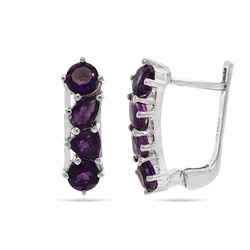 Серьги из серебра аметист, Амели
