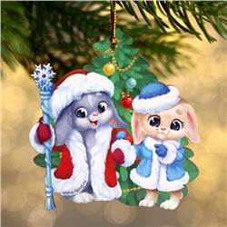 Новогодняя подвеска «‎Праздник у зайчат»