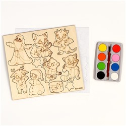 Роспись по дереву. Магнитный набор «Лесные зверята»