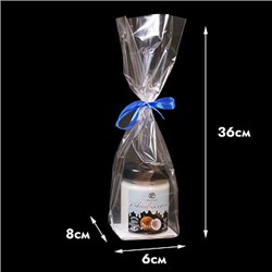 Пакет прозрачный с жестким дном, 6*8 см, высота 36 см