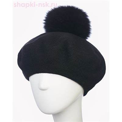 Берет фетр флис Помпон 115 Берет женский флис (58-59)