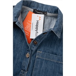 Джинсовое платье с коротким рукавом для девочки Happyfox