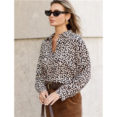 Блузка из вискозы с принтом