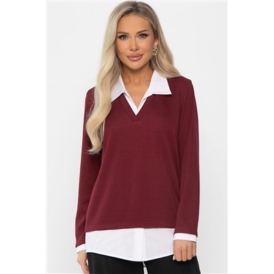 Пуловер На высоте (вишневый) Б14324-12М