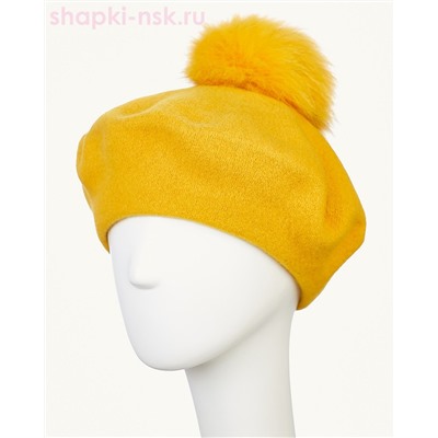 Берет фетр флис Помпон 115 Берет женский флис (58-59)