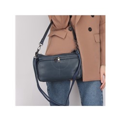 Сумка женская натуральная кожа GU 163-8200,  1отд+карм/пер,  плечевой ремень,  синий 243097